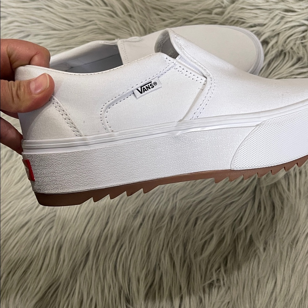 Vans Classic White Platform Slip-Ons - Picture 7 of 8